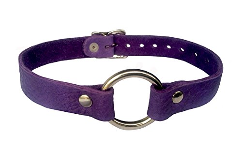 XL Purple Genuine Leather Ring Collar