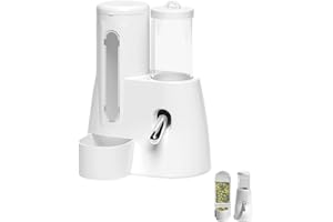 Shengsenfu 2 in 1 Hamster Water Bottle, Food Container,Large Capacity No Drip Container, Leakproof Drinking Feeding Accessori