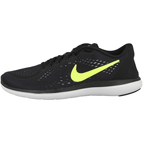 Nike Men's Flex RN 2017 Running Shoe Black/Volt/Wolf Grey Size 13