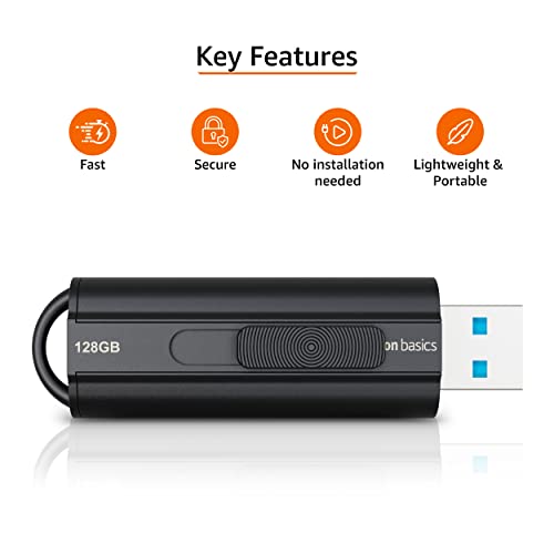Amazon Basics 128GB Ultra Fast USB 3.1 Flash Drive, Black Pricepulse
