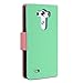 LG G3 Case, GMYLE(R) Wallet Case Classic for LG G3 - Mint Green & Pink Cross Pattern PU Leather Slim Wallet Case Flip Stand Cover (Not Fit For LG G3 S, Beat and Vigor)