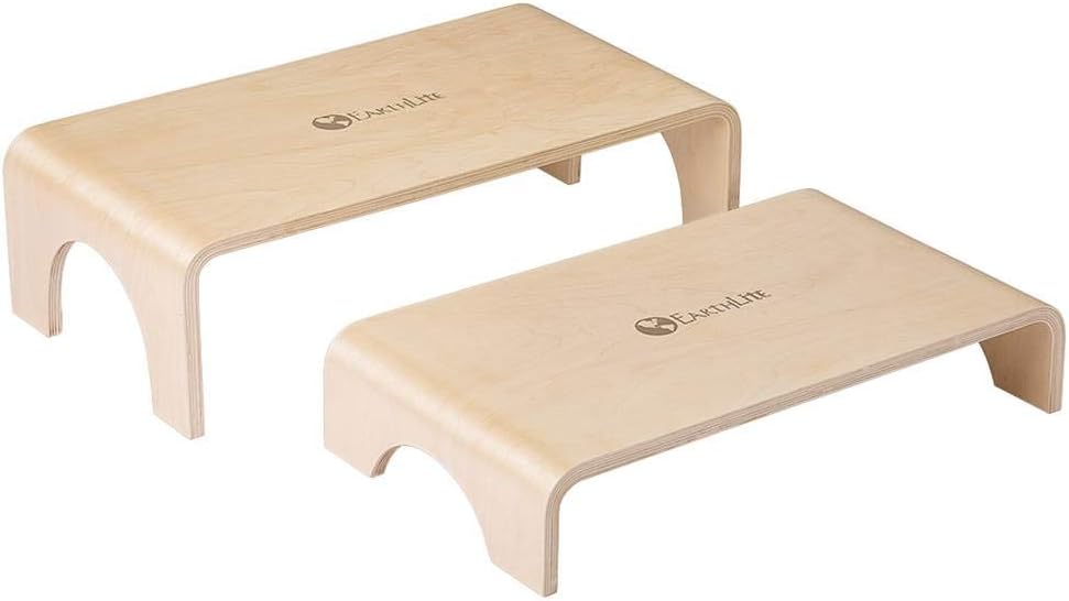 EARTHLITE Wooden Step Stool - 7'' High, Large Surface, Strong & Stable Bed Step, Foot Stool, Massage Step-Up: Health & Personal Care