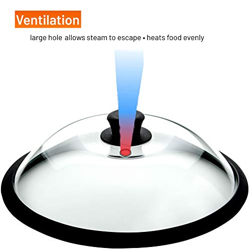 Bezrat Microwave Glass Plate Cover Splatter Guard Lid with Easy Grip