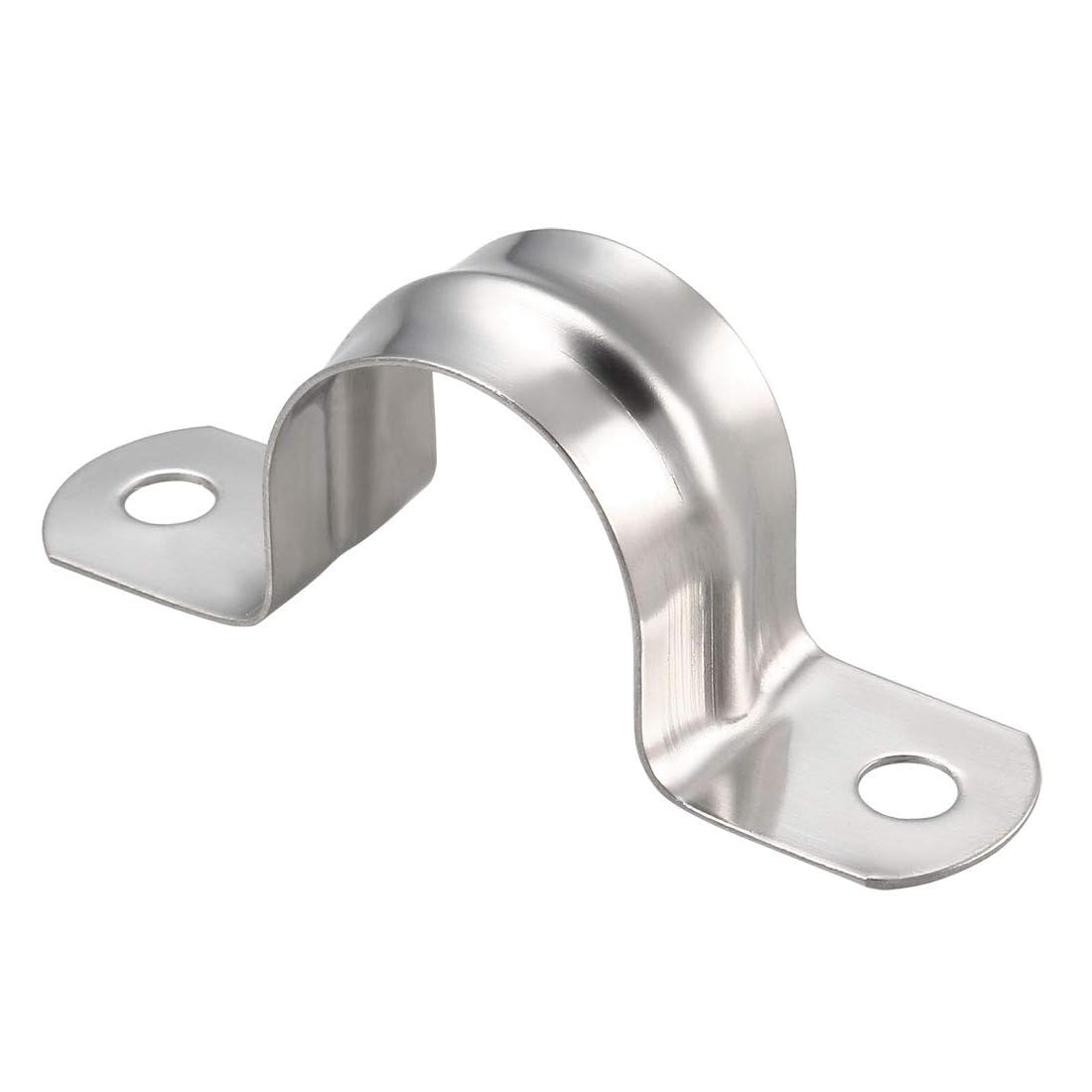 Unifizz 25mm(1") Rigid Pipe Strap 2 Holes U Bracket Cable Clamp, 304 Stainless Steel Tension Tube Clip Conduit Clamp Hanger 100pcs