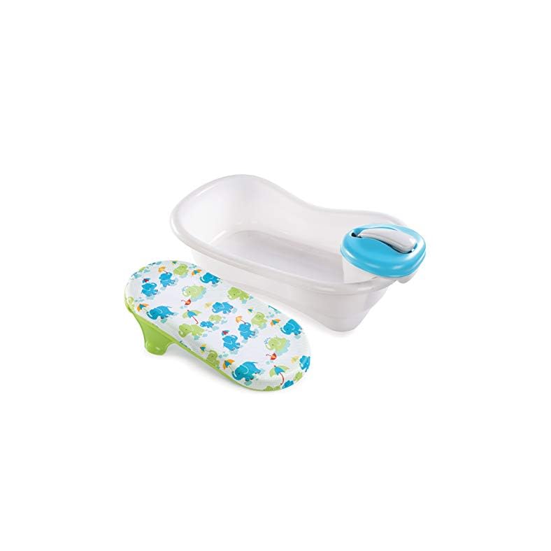 Summer Newborn to Toddler Bath Center and Shower (Neutral) – Bathtub Includes Four Stages that Grow with Your Child
