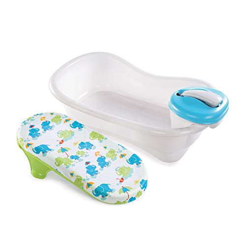Summer Newborn to Toddler Bath Center and Shower (Neutral) – Bathtub Includes Four Stages that Grow with Your Child