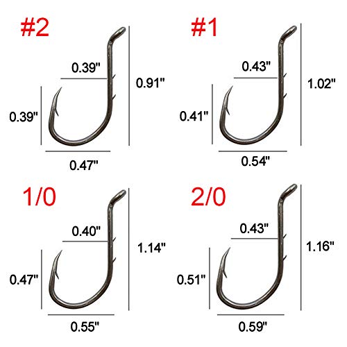 Octopus Köderhalter Angelhaken Octopus Kreis Haken J Haken Widerhaken Köder halten Offset Haken Extra Scharf für… – Bild 7