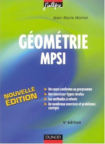 Download Géométrie MPSI : Cours, méthodes et exercices corrigés PDF