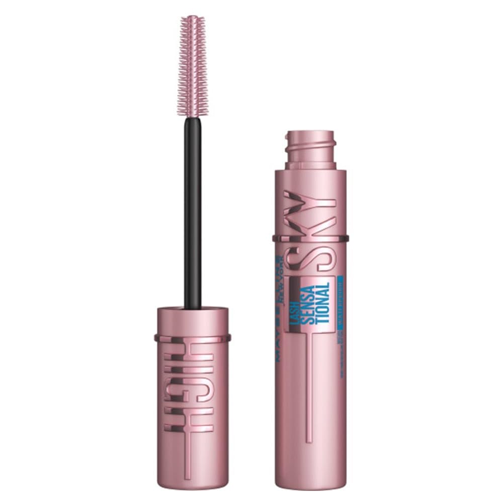 Maybelline Mascara, Lash Sensational Sky High Volumizing & Thickening, Eyelash Lengthening, Flake-Free Formula, Waterproof Mascara, Full Volume Mascara, Colour: Black