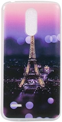 Asus Zenfone V Live Case,Colorful Leopard Wolf Eiffel Tower Graffee Pirate Pattern Shocproof Flexible Soft TPU Bumper Case for Asus Zenfone V Live V500KL 5.0 Inch(Night Tower)