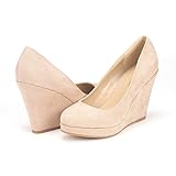 DREAM PAIRS ASH-P Women's Elegant Closed Toe Wedge Platform Pumps Shoes