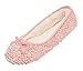 MIXIN Women's Ballerina Slippers Elegant Comfortable Knitted Woolen Soft Sole Indoor House Shoes (7 US Women, Pink1)