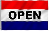 Anley Fly Breeze 3x5 Foot Open Flag - Vivid Color and UV Fade Resistant - Canvas Header and Double Stitched - Business Open Flags Polyester with Brass Grommets 3 X 5 Ft