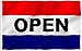 Anley Fly Breeze 3x5 Foot Open Flag - Vivid Color and UV Fade Resistant - Canvas Header and Double Stitched - Business Open Flags Polyester with Brass Grommets 3 X 5 Ft