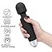 Lamantt Rechargeable Personal Wand Massager,Cordless Personal Massager Handheld with 20 Patterns & 8 Speeds Waterproof and USB Wand Massage, Recovering Back Neck Legs (Black-1)