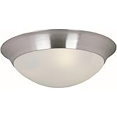 Maxim Essentials-Two Light Flush Mount in Early American style-14 Inches Wide by 5 inches high-Satin Nickel Finish