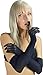 Persephone - Sheer Seamless Nylon Lycra Evening Gloves - Opera Length (Black) Lady’s elbow length evening gloves bride wedding formal stretch nylon gloves transparent long length adult classic