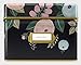 Polite Society Recipe Cards and Box Set - 24 4x6 Recipe Cards - Sturdy Tin Box - Sleek Black with Gold Finish and Floral Print - Store and Protect your Favorite Recipes