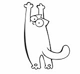 Simon's CAT V2 tail to left Decal Black vinyl car ipad laptop window wall bumper funny sticker auto 8in X 5.5in