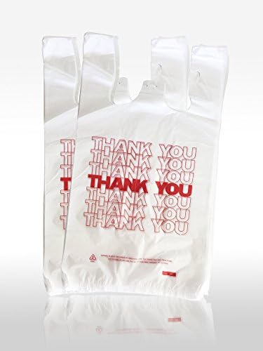 T-shirt Carryout Bags Thank You Bags Reusable Grocery Plastic Bags - 300 Count