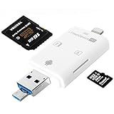 iNassen Multiple SD Card reader, Lightning USB OTG SDHC Micro SD Card Reader for iPhone 7/6S/6 Plus iPad Android Phone