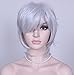 Deifor Women Fashionable Short Curly Fluffy Layers Oblique Bangs Cosplay Wigs