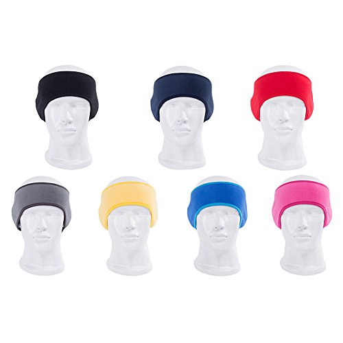 Windproof Fleece Thermal Headbands Ear Warmers Winter Sports Stretchy Riding Running Warm Ear Muffs Hair Banding - Black - Thumbnail 6
