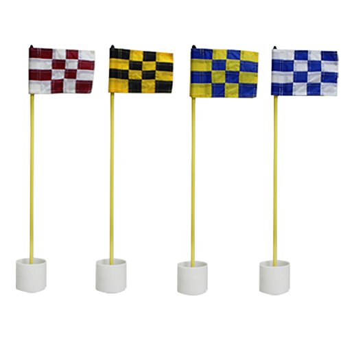Crestgolf 3Sets Backyard Practice Golf Hole Pole Cup Flag Stick, 3
