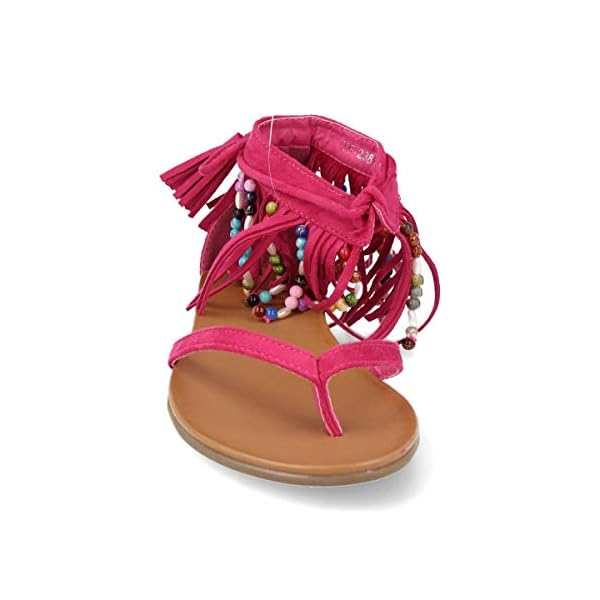 Sandalias Plana de Mujer con Flecos y Adornos Etnicos Primavera Verano | DeHippies.com