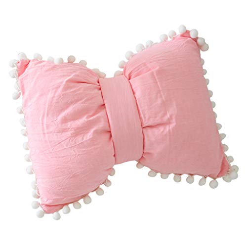 OWMEOT Super Soft Cotton Bow Knot Cushion Bolster Pillow Sofa Back Cushion Home