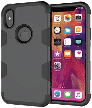 IPhone X/10 Hybrid Full Body Protective Bumper Case 360 Black Heavy Duty PC+TPU Cover for Apple IPhone 2017 with Drop Protection Shock Dust Proof by The Collective Hills