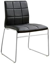 Furniture of America Scout Leatherette Dining Chair, Black, Set of 2