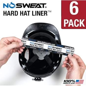 No Sweat Disposable Hard Hat Sweatband/Liner/Sweat Absorber (Instantly Wicks Moisture & Prevents Sweat Stains (Bump Cap/Construction/Industrial/Work) (06 Pack)