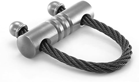 Edward Mirell Titanium &amp; Black Titanium Cable Keyring