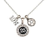 Custom Player Jersey ID Soccer Necklace (Available in 25 numbers)