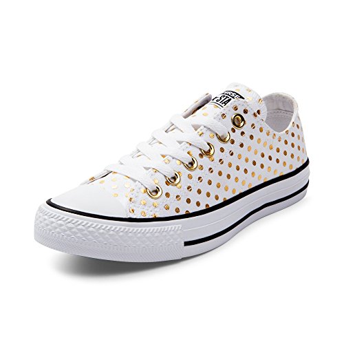 Converse Chuck Taylor All Star Lo (Mens 7/Womens 9, Dots White/Gold 9440)