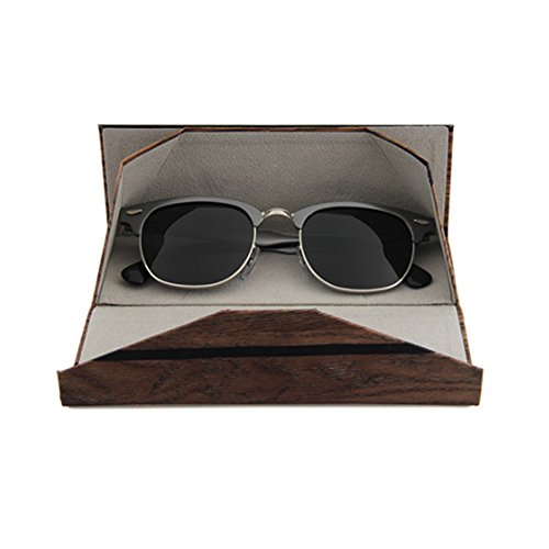 Lesirit Folding Eyeglass Case Hard Shell Glasses Holder (Foldable-A)