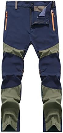 DRACLE Trousers Pants for Mens, Warm Waterproof Windproof Breathable Wear-resistant Quick dry pants Climbing/Outdoor/Hiking (Blue, XL)