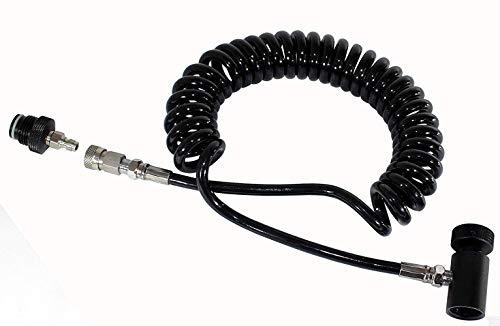 Gurlleu PCP Paintball Remote Line Coil & Fill Station Hose, G1/2 Thread, 8mm Quick Disconnet Plug Adapter for Air or Co2 HPA Tanks