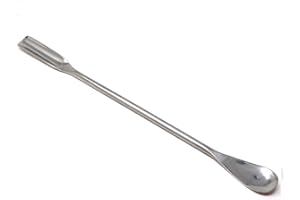 Lab Micro Spoon Scoop Flat Double Ended Spatula, Stainless Steel (Spoon/Scoop 7")