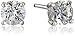 Amazon Collection Gold Plated Sterling Silver Swarovski Zirconia (1cttw) Round Stud Earrings