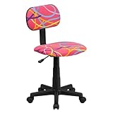 Flash Furniture BT-OLY-GG Multi-Colored Swirl Printed Pink Computer Chair, Purple/Yellow/orange/Turquoise