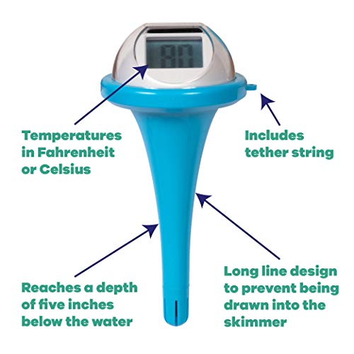 GAME 14030BB Solar Digital Pool & Spa Thermometer Floating, Solar