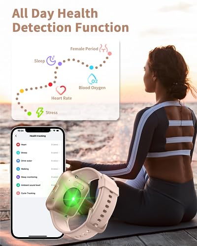 Smart Watch for Women, Answer/Make Call, Alexa Built-in 1.8" HD Fitness Watch with Heart Rate SpO2 Sleep Tracker, Ladies Smartwatch for iPhone Samsung Android, 120 Sport, 3ATM Waterproof Step Counter