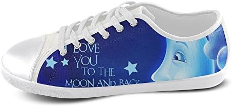 Show-shoes Custom I love You to the Moon and Back Personalized Roomy Lace-up Flats Canvas Shoes Soft Comfortable Sneakers for Adult Women (Model016) 10US XXXL