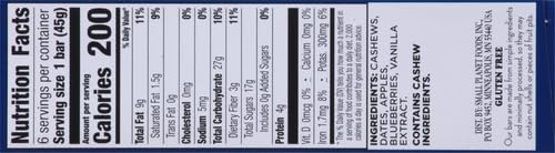 LARABAR BLUEBERRY MUFFIN FRUIT AND NUT BARS, GLUTEN FREE AND VEGAN, 9.6 OZ, 6 CT