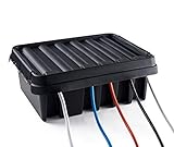 SOCKiTBOX - The Original Weatherproof Connection Box - Indoor & Outdoor Electrical Power Cord Enclosure for Timers, Extension Cables, Reels, Transformers, Power Strips, Lights & Tools - Large - Black