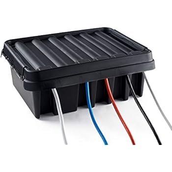 SOCKiTBOX - The Original Weatherproof Connection Box - Indoor & Outdoor Electrical Power Cord Enclosure for Timers, Extension Cables, Reels, Transformers, Power Strips, Lights & Tools - Large - Black