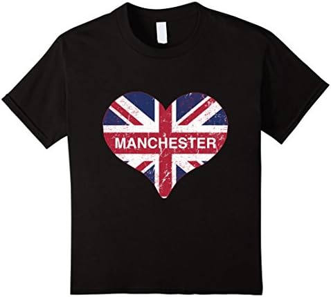unisex-child I Love Manchester England T-Shirt 6 Black