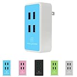 Weelpower 20W 4A USB Wall Charger Travel with iSmart Charging Technology for iPhone,iPad,Samsung,Android and Windows Smartphones and Tablets(Blue)